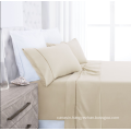 High Quality King Elastic Hotel White Bedding Designer Plain King Size Microfiber Bed Sheet